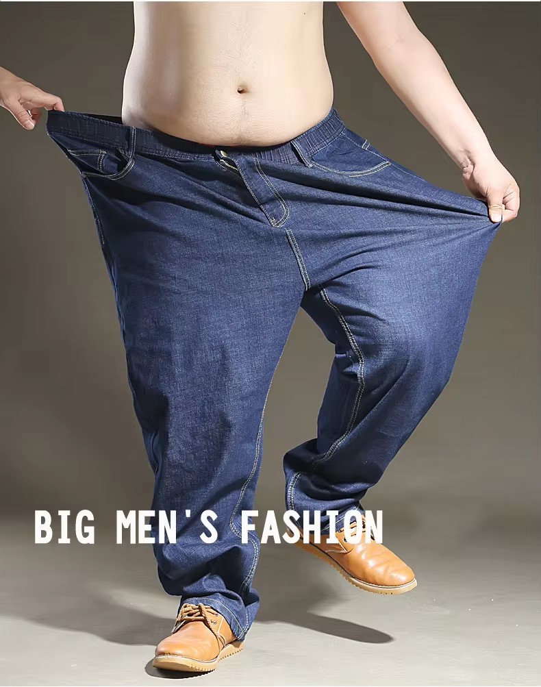 5XL 6XL 7XL 8XL Blue Extra Large Oversize Mens Elastic Stretch Denim Trousers Male Jean Pants Big Size Black Jeans Men