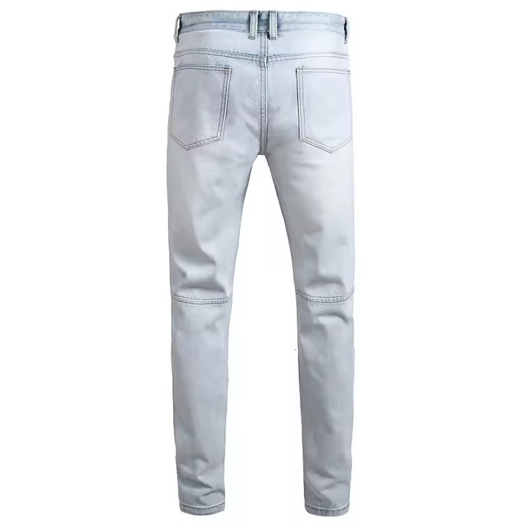 High Quality Skinny Men's Jeans Men Streetwear Destroyed Ripped Denim Trousers