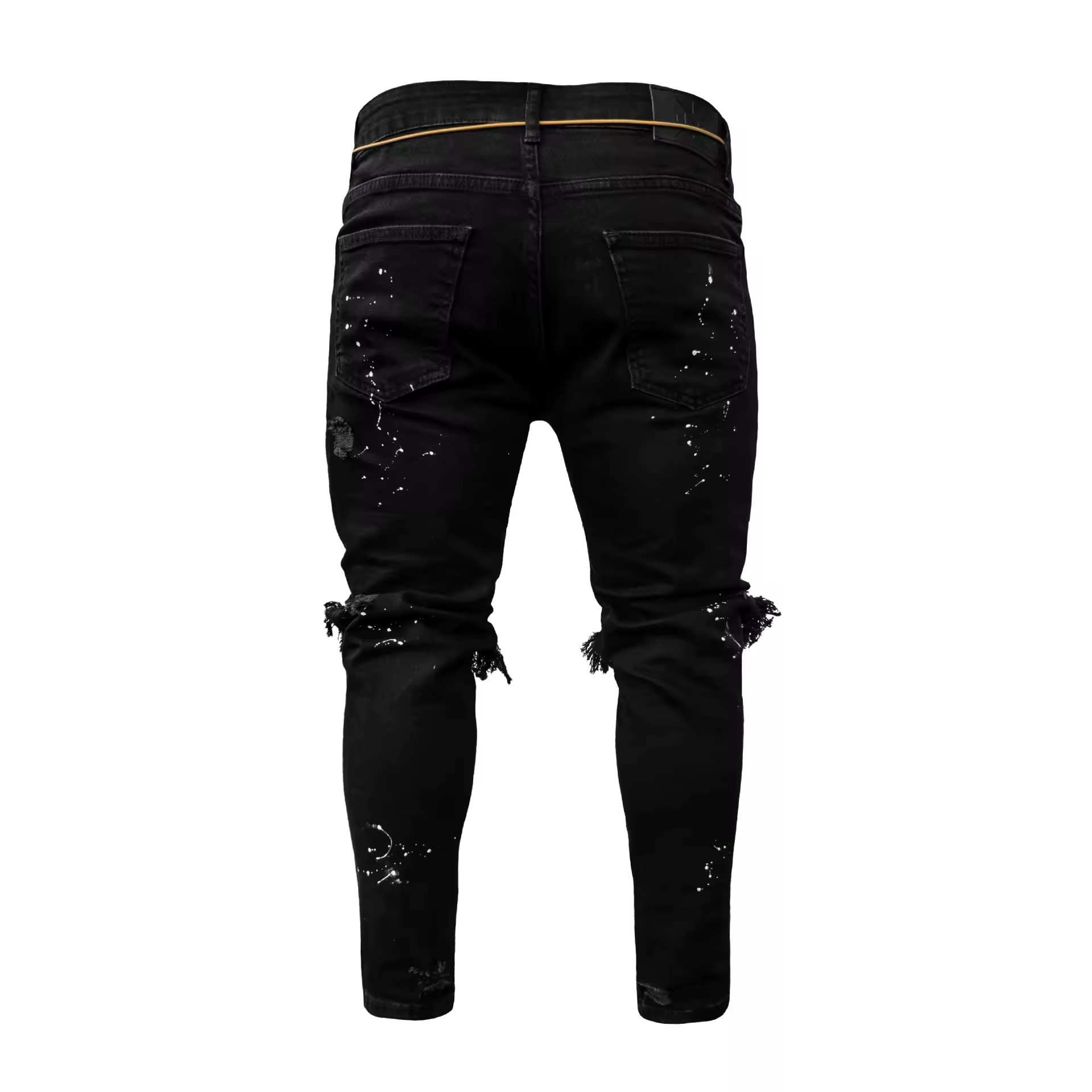 Wholesale High Quality New Streetstyle Men's Slim Worn-out Slim-fit Pants Painted Jeans