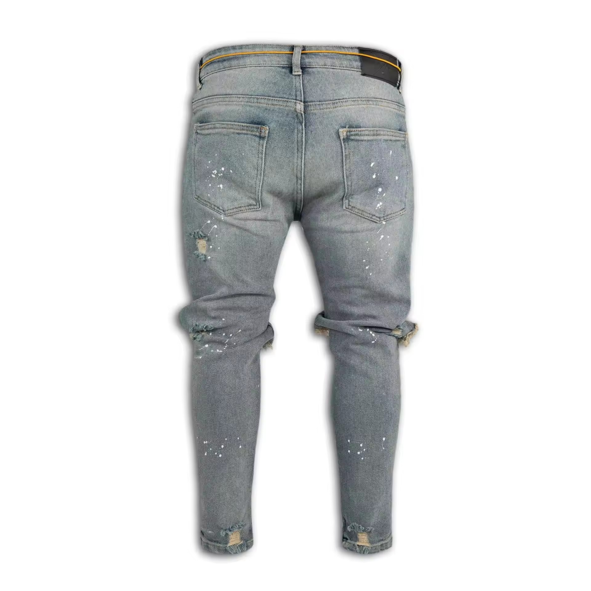 Wholesale High Quality New Streetstyle Men's Slim Worn-out Slim-fit Pants Painted Jeans