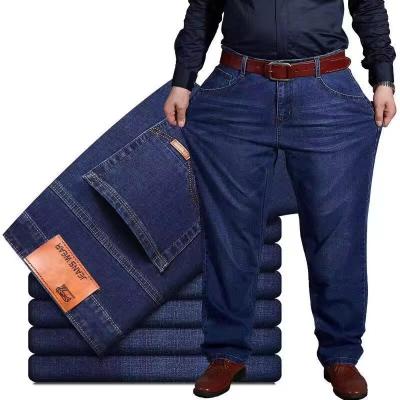 Wholesale Men Regular Straight Leg Loose Trousers Plus Size Men's Denim Regular Loose Fit Jeans