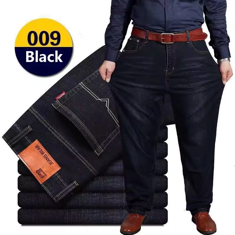 Wholesale Men Regular Straight Leg Loose Trousers Plus Size Men's Denim Regular Loose Fit Jeans