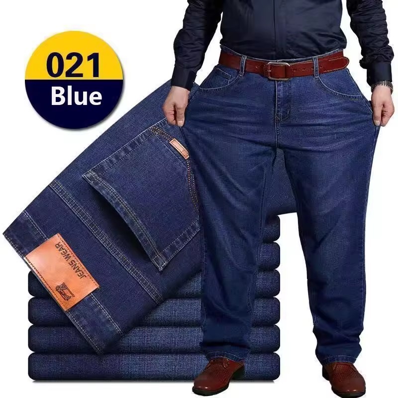 Wholesale Men Regular Straight Leg Loose Trousers Plus Size Men's Denim Regular Loose Fit Jeans