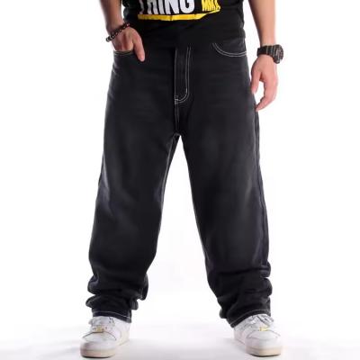 Wholesale Fashion Hip Hop Skateboard Pants Men Black Baggy Custom Jeans loose Style HipHop Jeans Trousers Boys