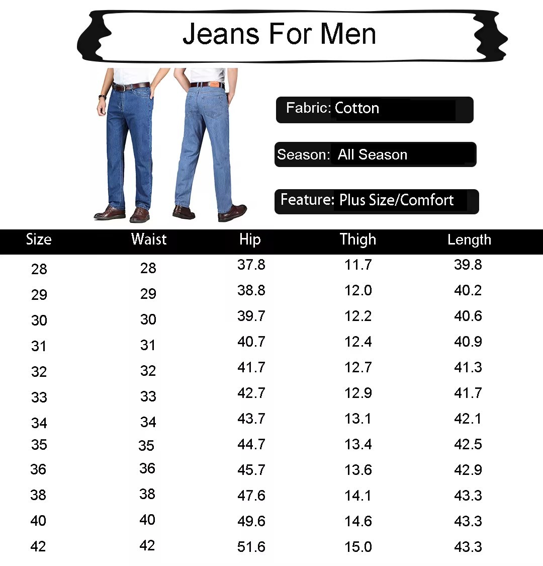 Mans men jeans branded custom 100 cotton business casual straight summer lightweight softener mens demin pant plus size