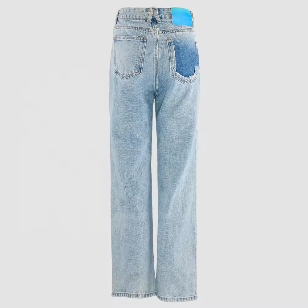 custom straight jeans for women blue jeans mujer