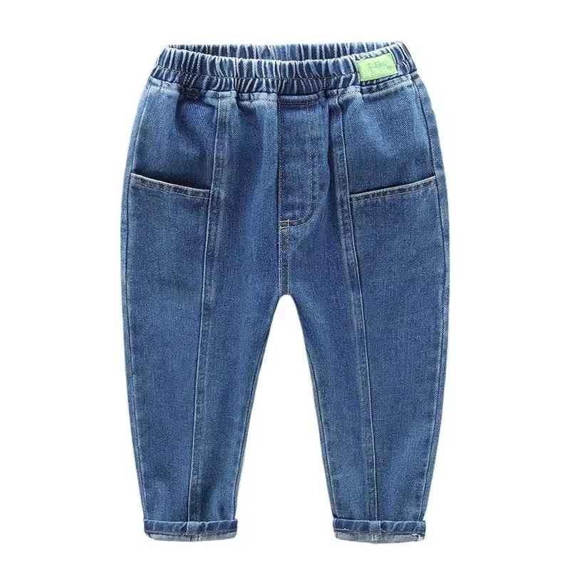 kids boys blue denim jeans elastic waist cotton denim trousers kids jeans outfits children wear boys jeans