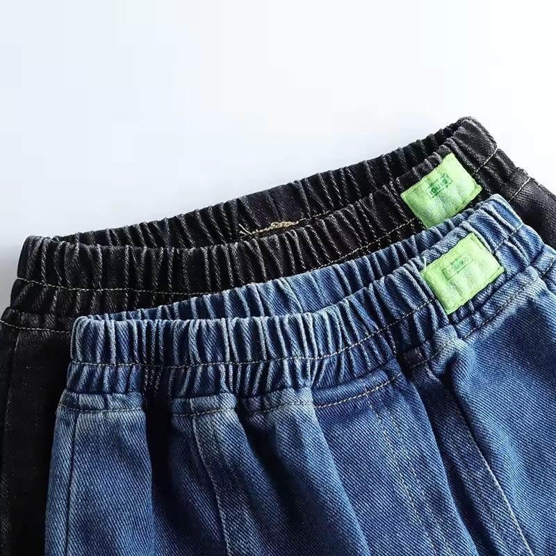 kids boys blue denim jeans elastic waist cotton denim trousers kids jeans outfits children wear boys jeans