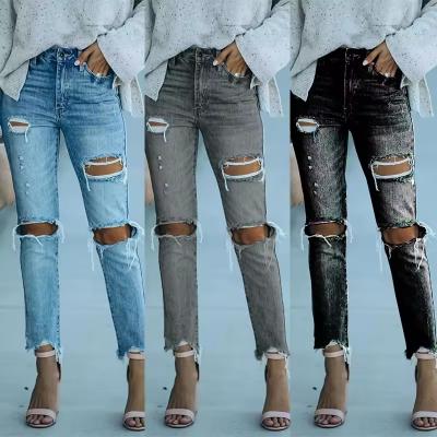 custom ladies straight jeans for women women's denim jeans destroyed jeans