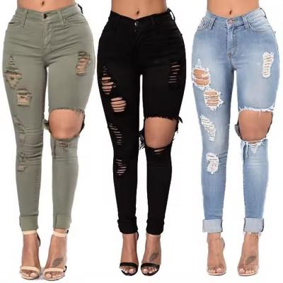 skinny jeans with holes elastic plus size ripped jeans women stretchy plus size jean