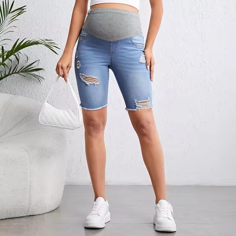 maternity denim shorts women ripped jeans shorts maternal women jean shorts